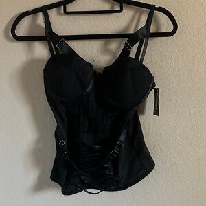 Spirit Black Satin Corset